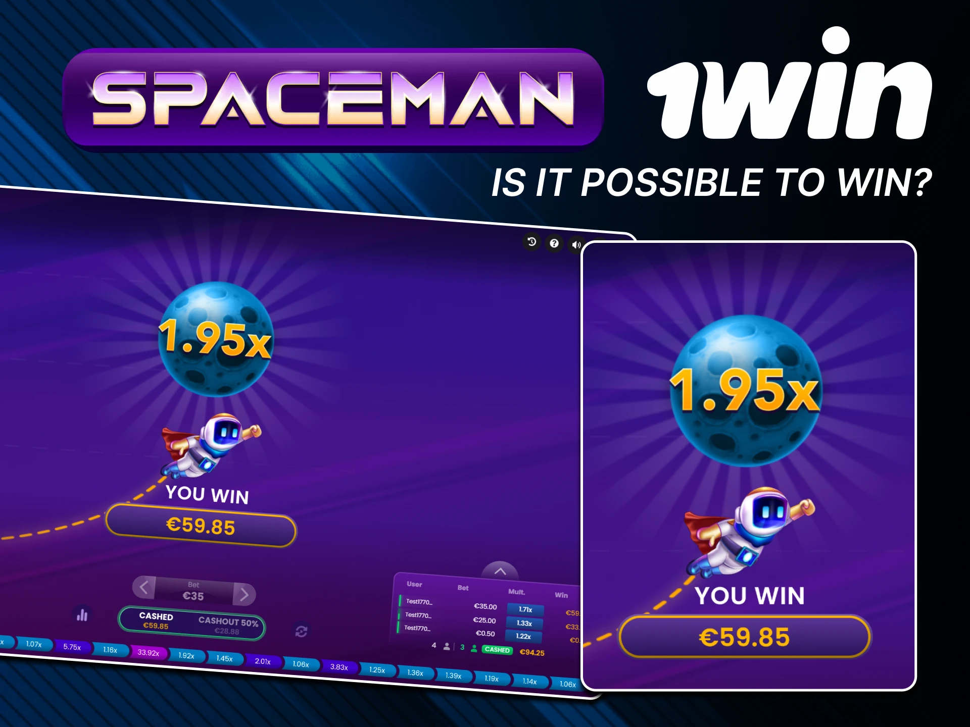 It's very easy to win at Spaceman from 1win.
