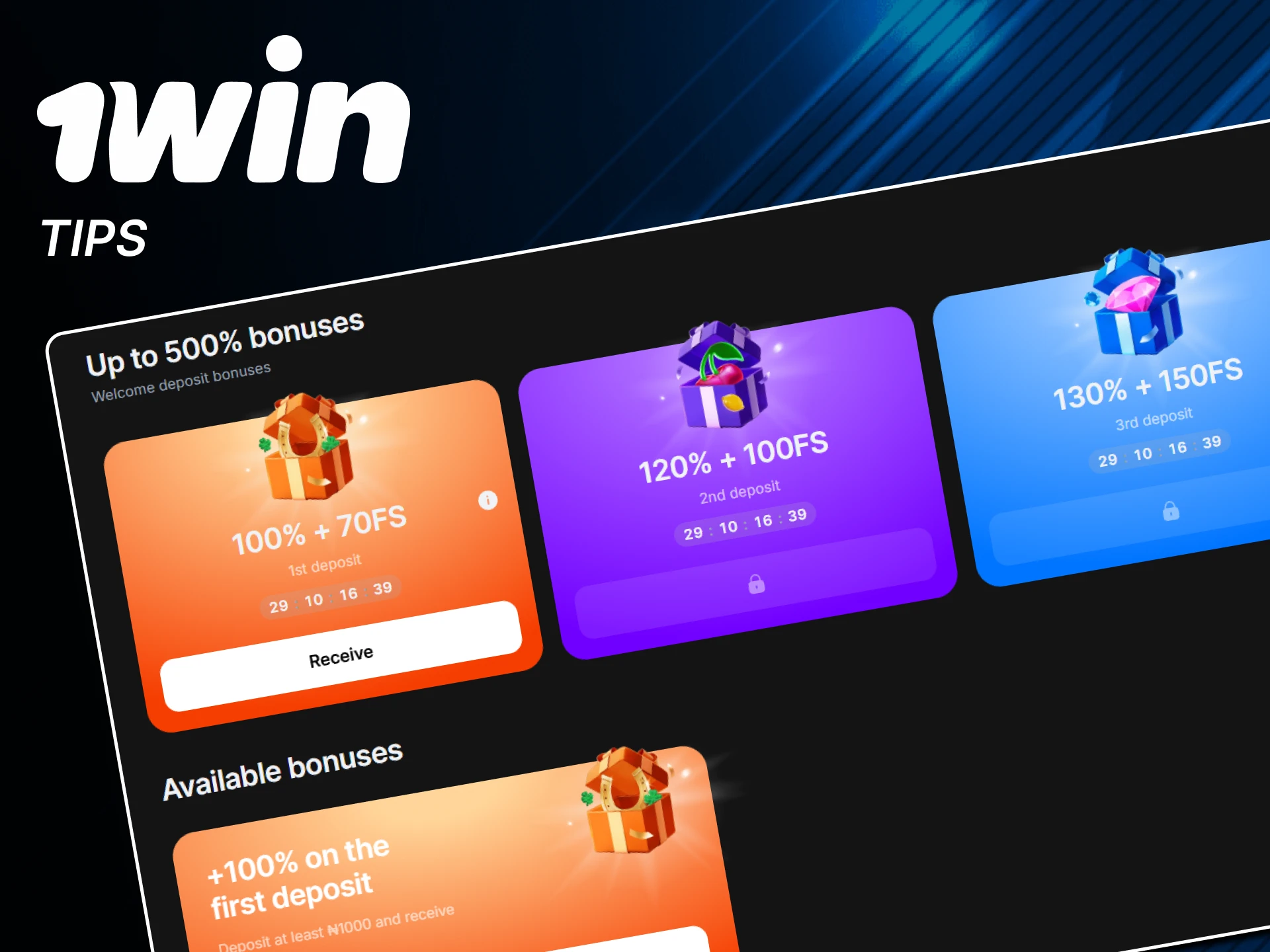 Here are a couple of tips for activating the 1win welcome bonus.