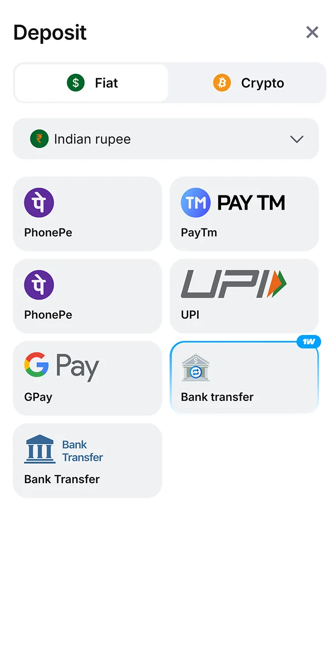 Deposit funds into your official 1win account now.