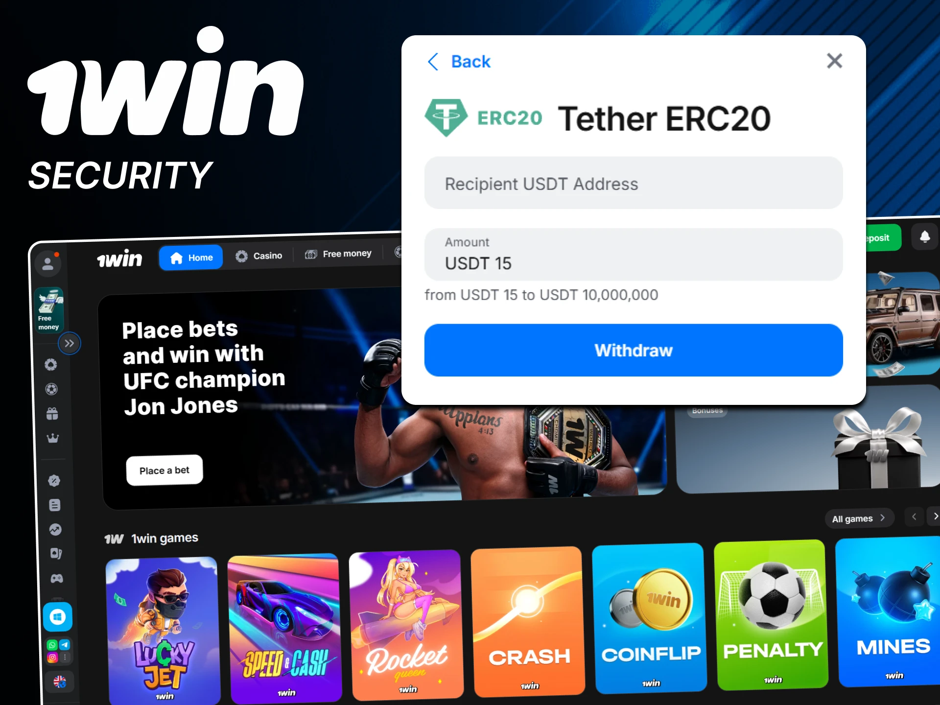 1win ensures maximum security for withdrawing your funds.