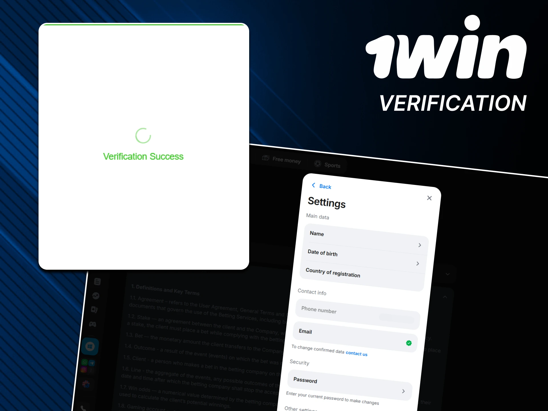 To withdraw funds to 1win, you need to pass verification.